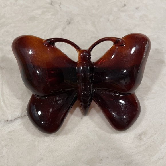 Vintage Butterfly Bow Barrette Hair Clip Tortoiseshell style Made in France - Picture 1 of 4